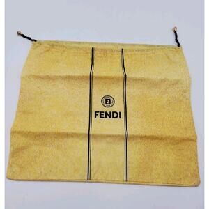 Fendi Yellow Dust Bag 14” X 13” Vtg